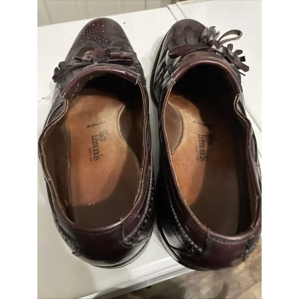 Allen Edmonds Arlington Wingtip Brogue Kiltie Tassel Loafers Burgundy Men's 10 D